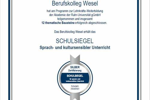 Auszeichnung Sprachsensibler Unterricht