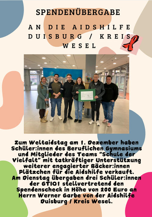 Spendenübergabe an Aidshilfe